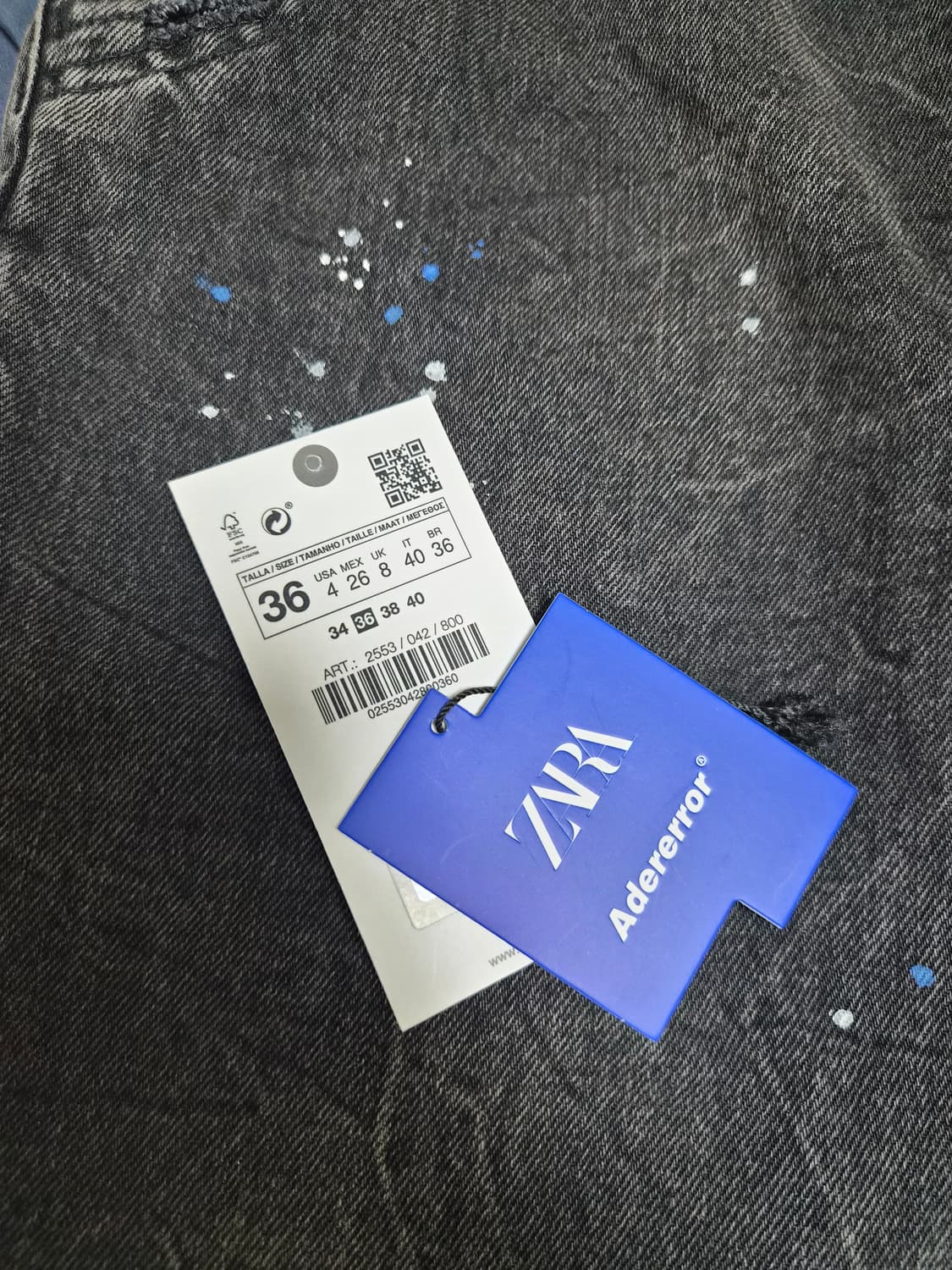아더에러 자라 슬릿진 블랙진 흑청 데님 36 사이즈 상품이미지4
