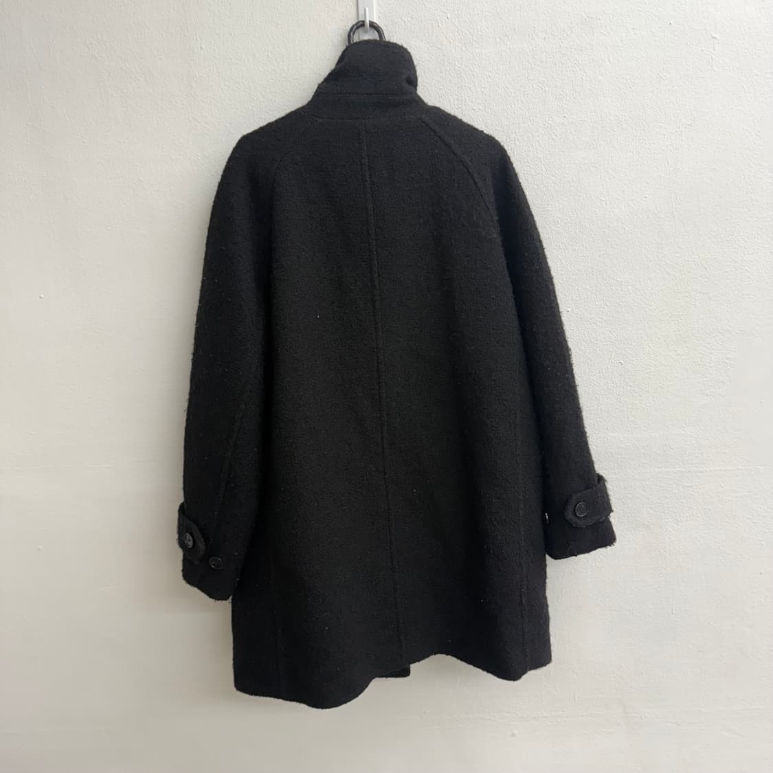 무신사 스탠다드 블랙 모직 하프 코트 S 상품이미지4