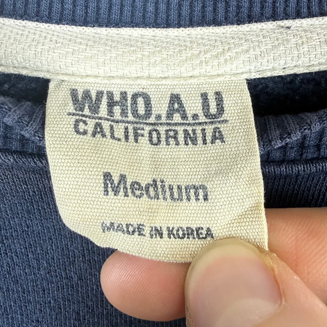 (무료배송)M) 후아유 자수로고 맨투맨 네이비 상품이미지3