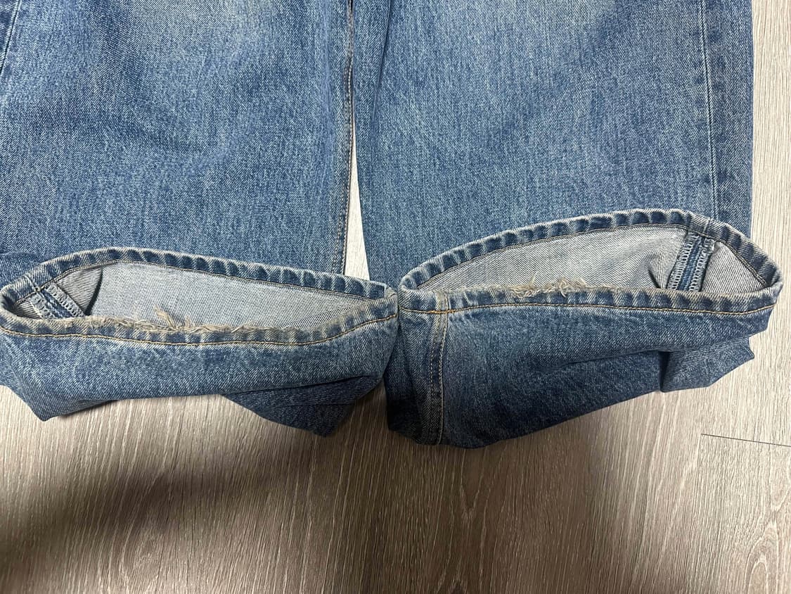 해칭룸 와이드 커브진 워시드블루 상품이미지3