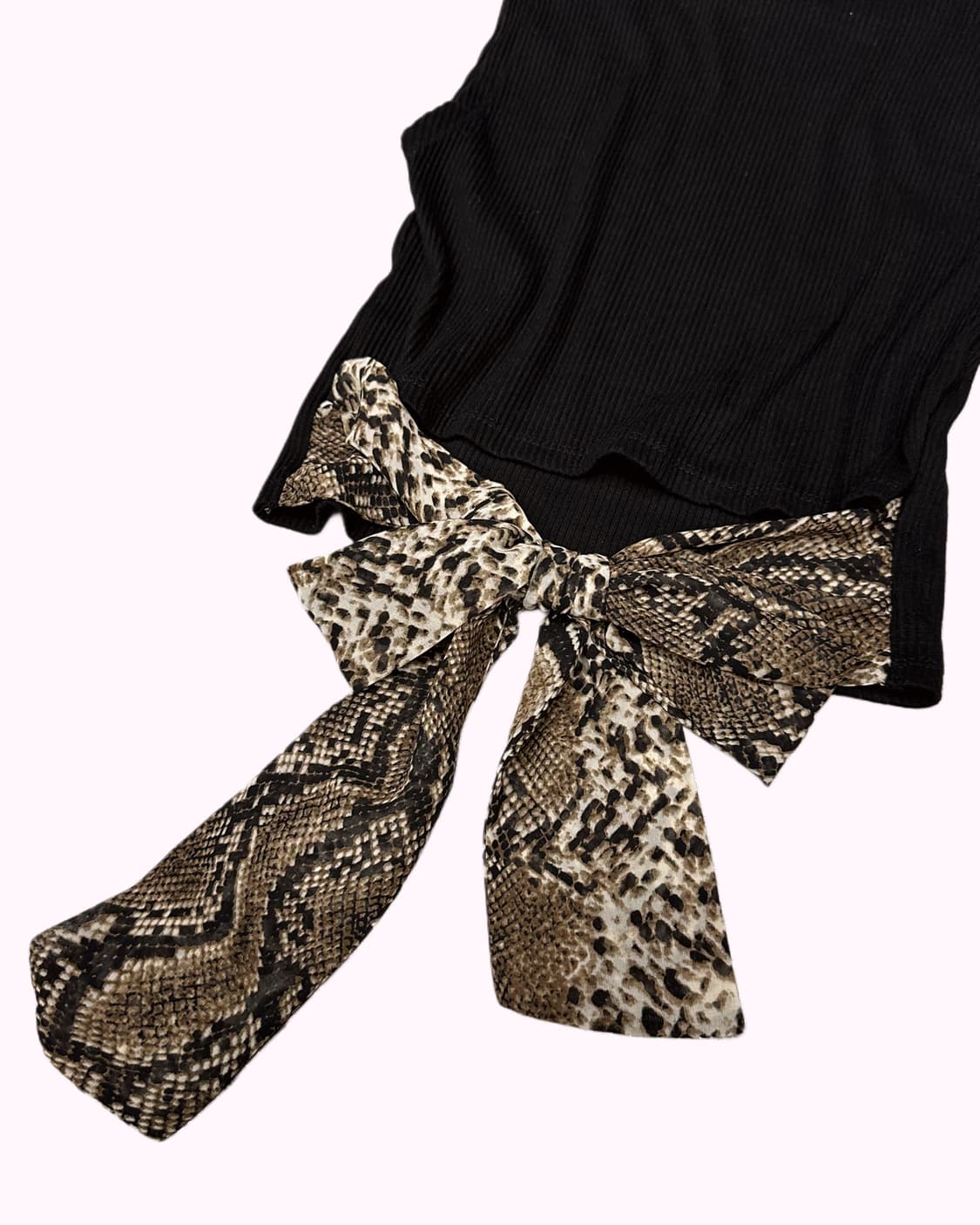 SPIRALGIRL python ribbon ribbed sleevele 상품이미지5