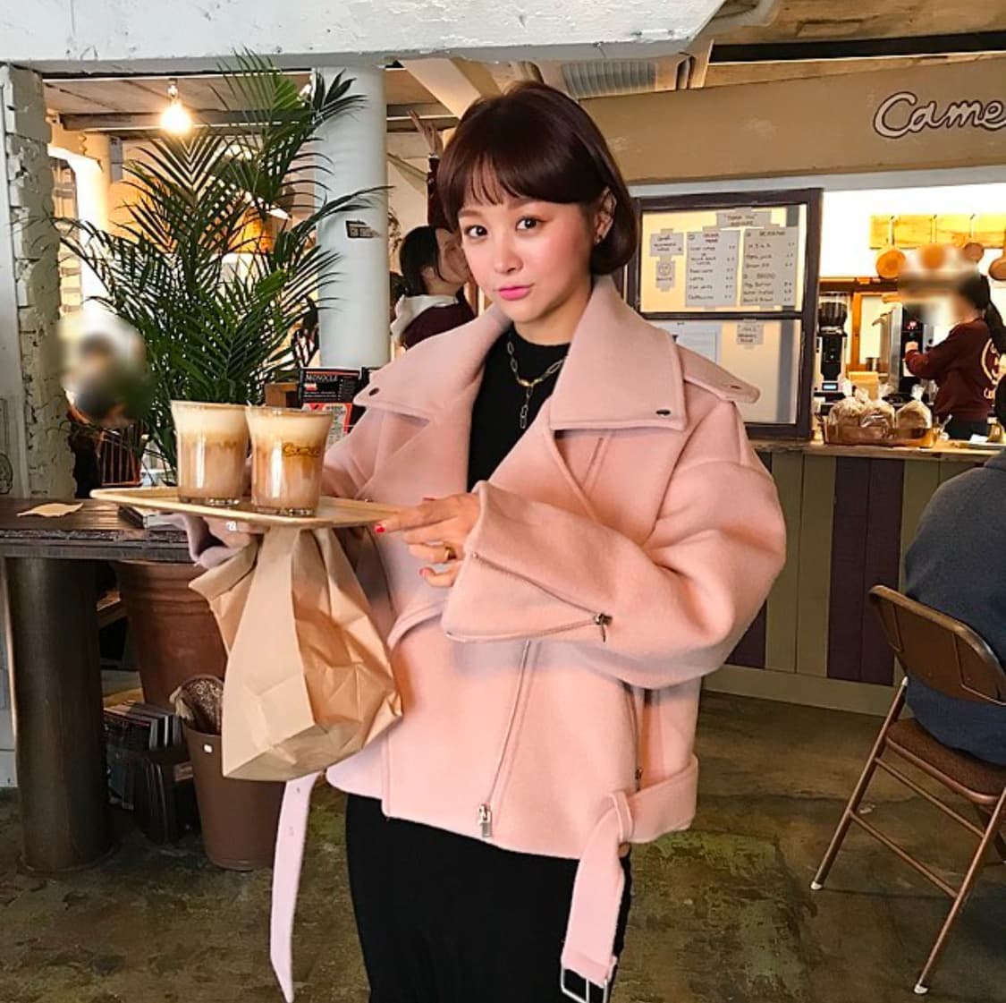 새상품 ) 임블리 핑크울라이더자켓 상품이미지2