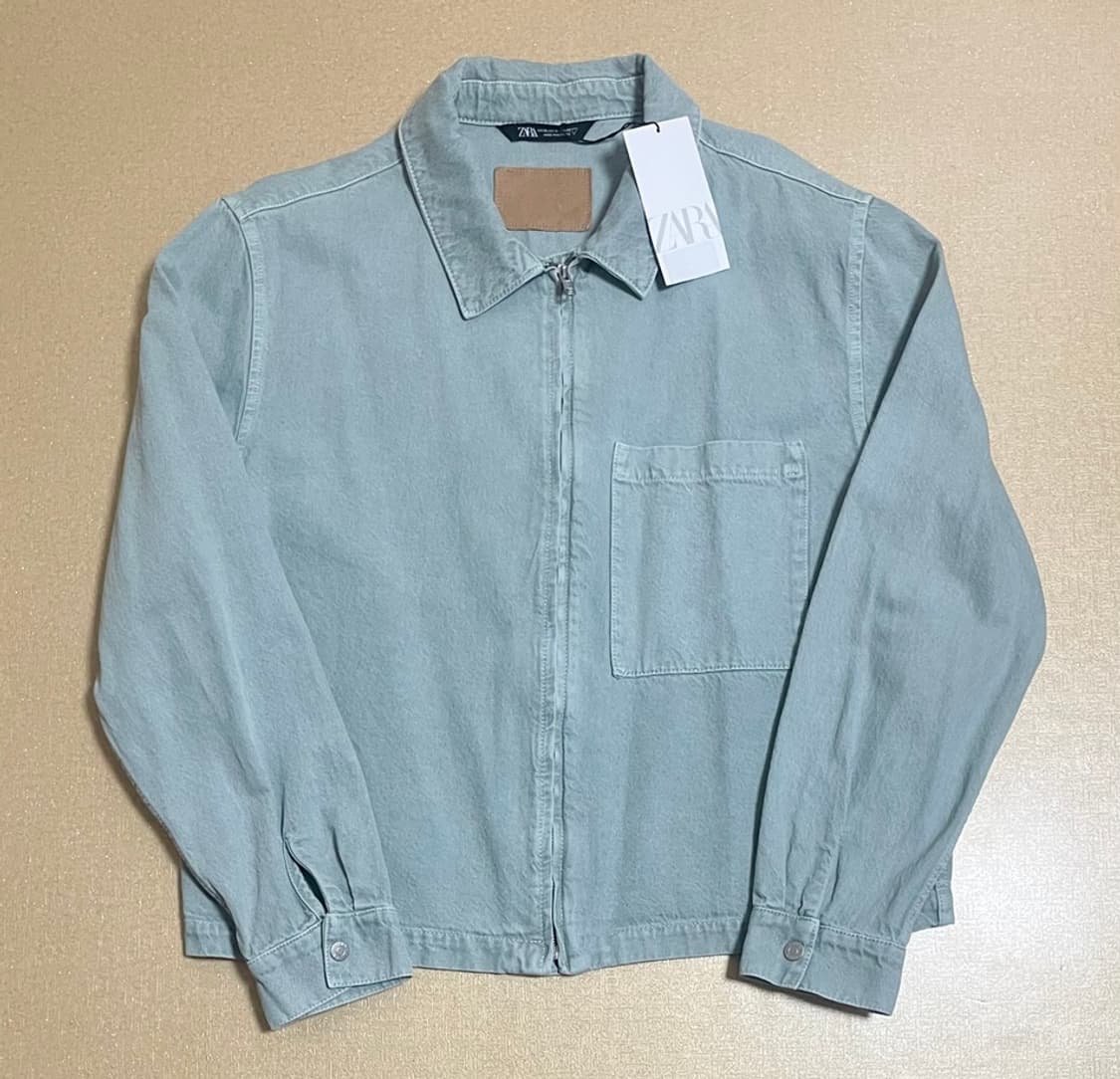 자라 ZARA 크롭 오버셔츠 자켓 라이트 그린 상품이미지10