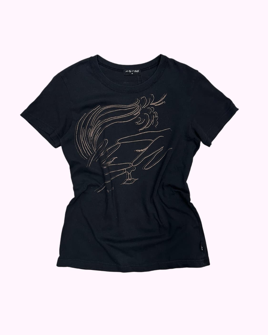 abstract face stitch t-shirt 상품이미지1