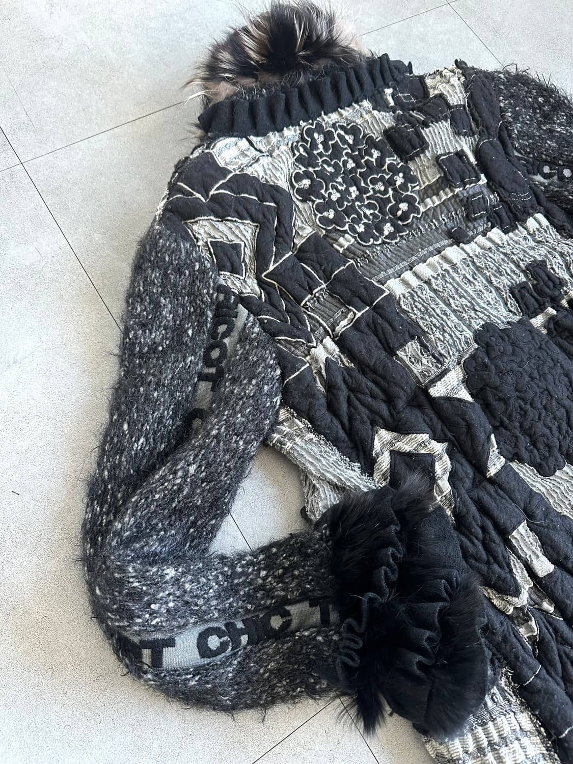 Tricot chic 이탈리 퍼 트리밍 패치 울 코트 상품이미지8