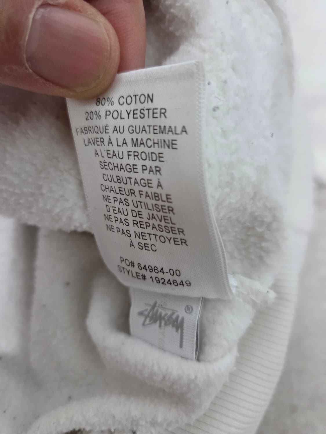 스투시 베이직 로고 후드티 화이트 상품이미지7