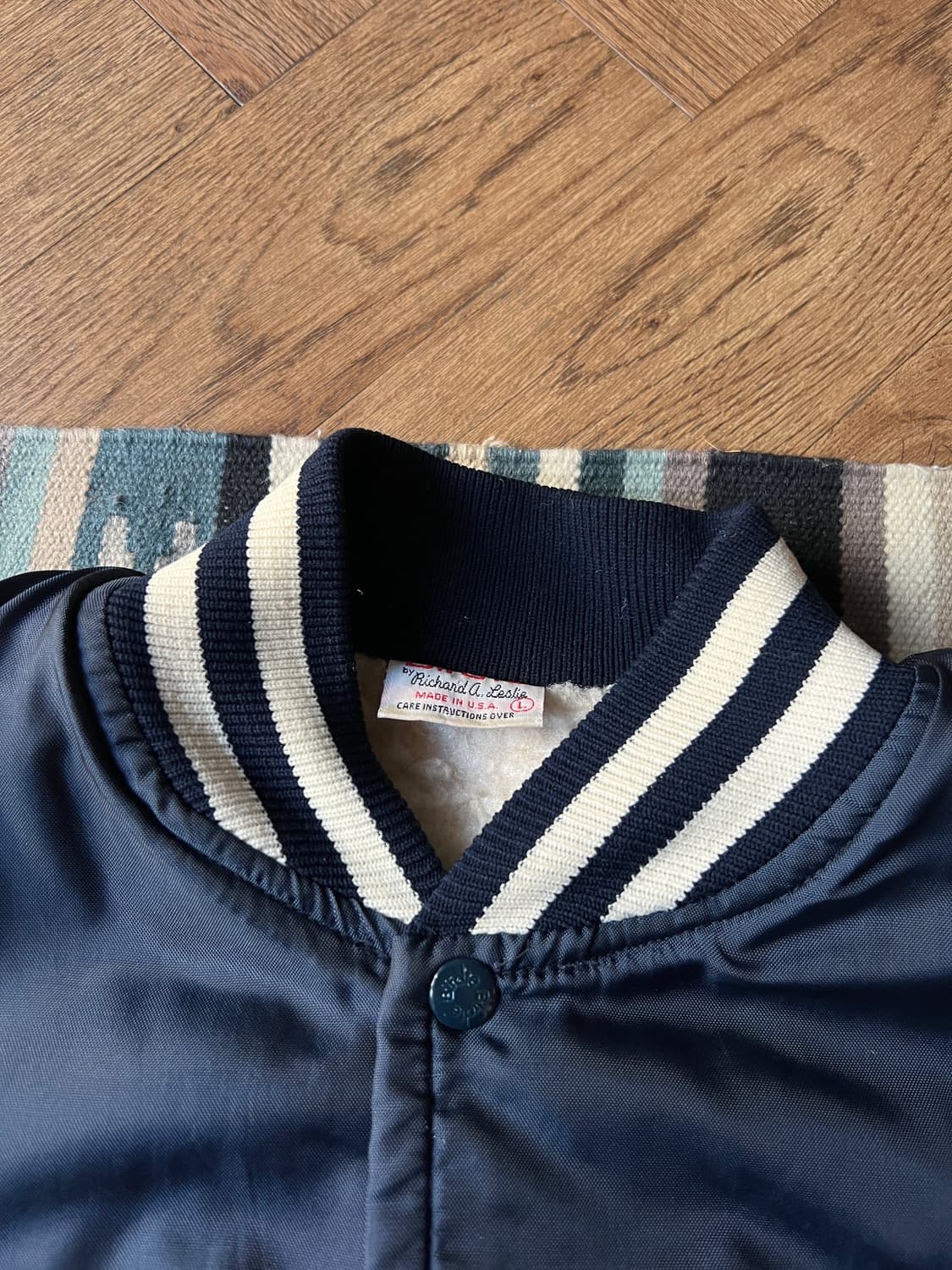 [L]90's Made in USA 체인 스티치 쉐르파 바시티 자켓 상품이미지3