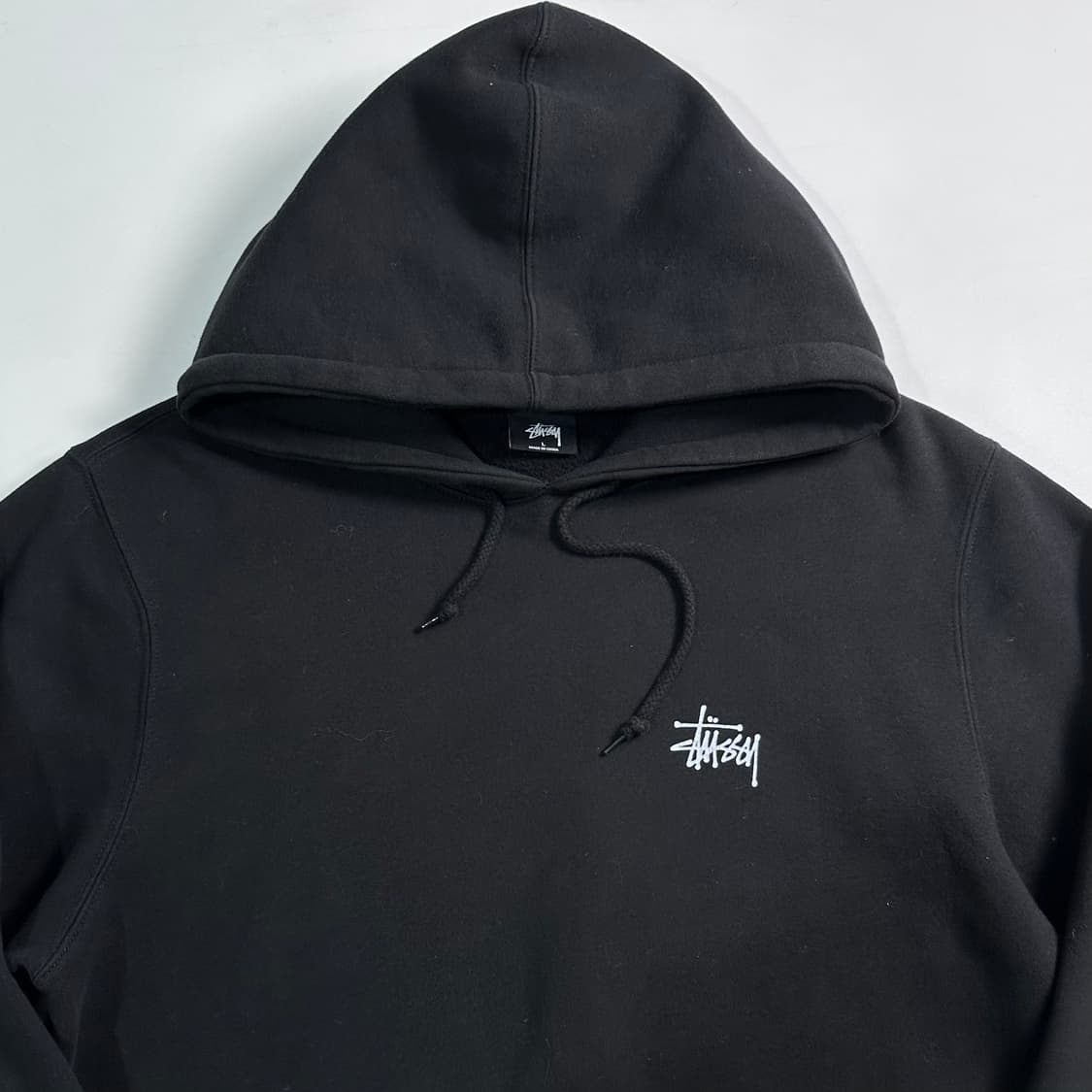 스투시 블랙 스탁로고 후드티  상품이미지2