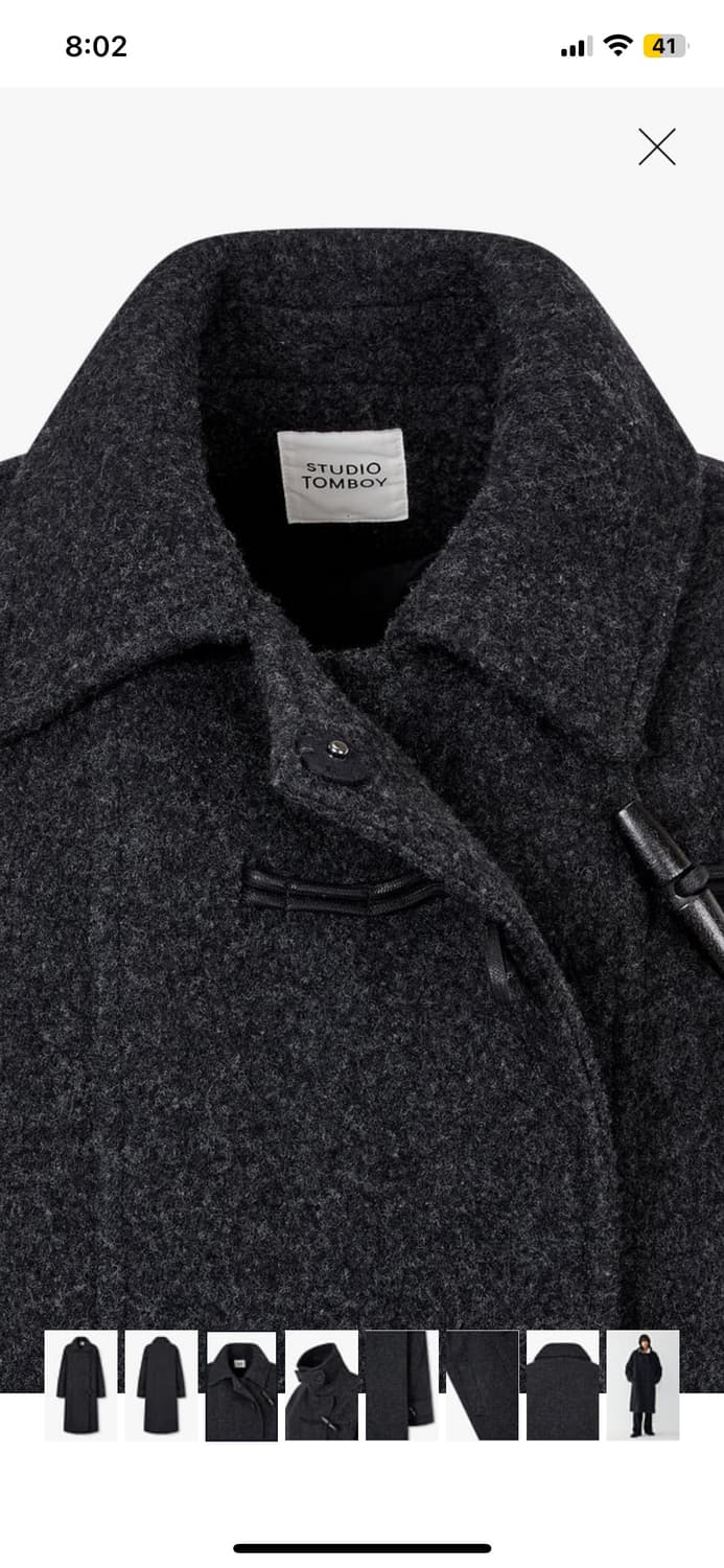 스튜디오톰보이 사이드 토글 코트 25FW 차콜 상품이미지6