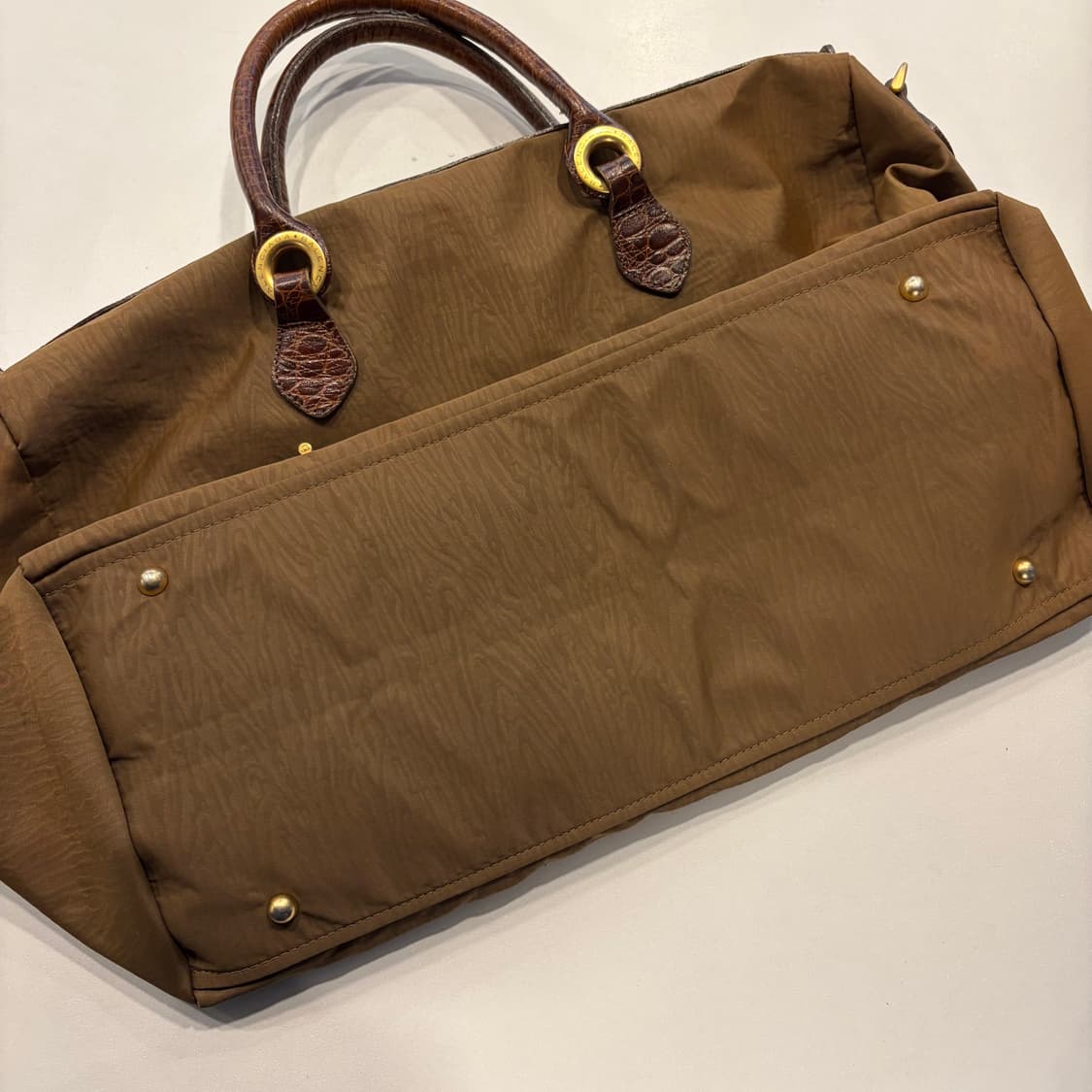 발렌시아가 빈티지 악어가죽 브라운 토트백 상품이미지7