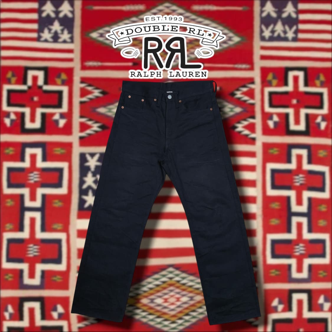 [29x30] RRL 더블알엘 빈티지 파이브포켓 데님 팬츠 블랙 온 블랙 상품이미지1