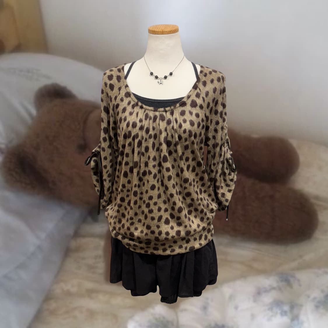 Cutie blonde 블랙 레이어드 플리츠 큐롯 스커트 팬츠 갸루 상품이미지5