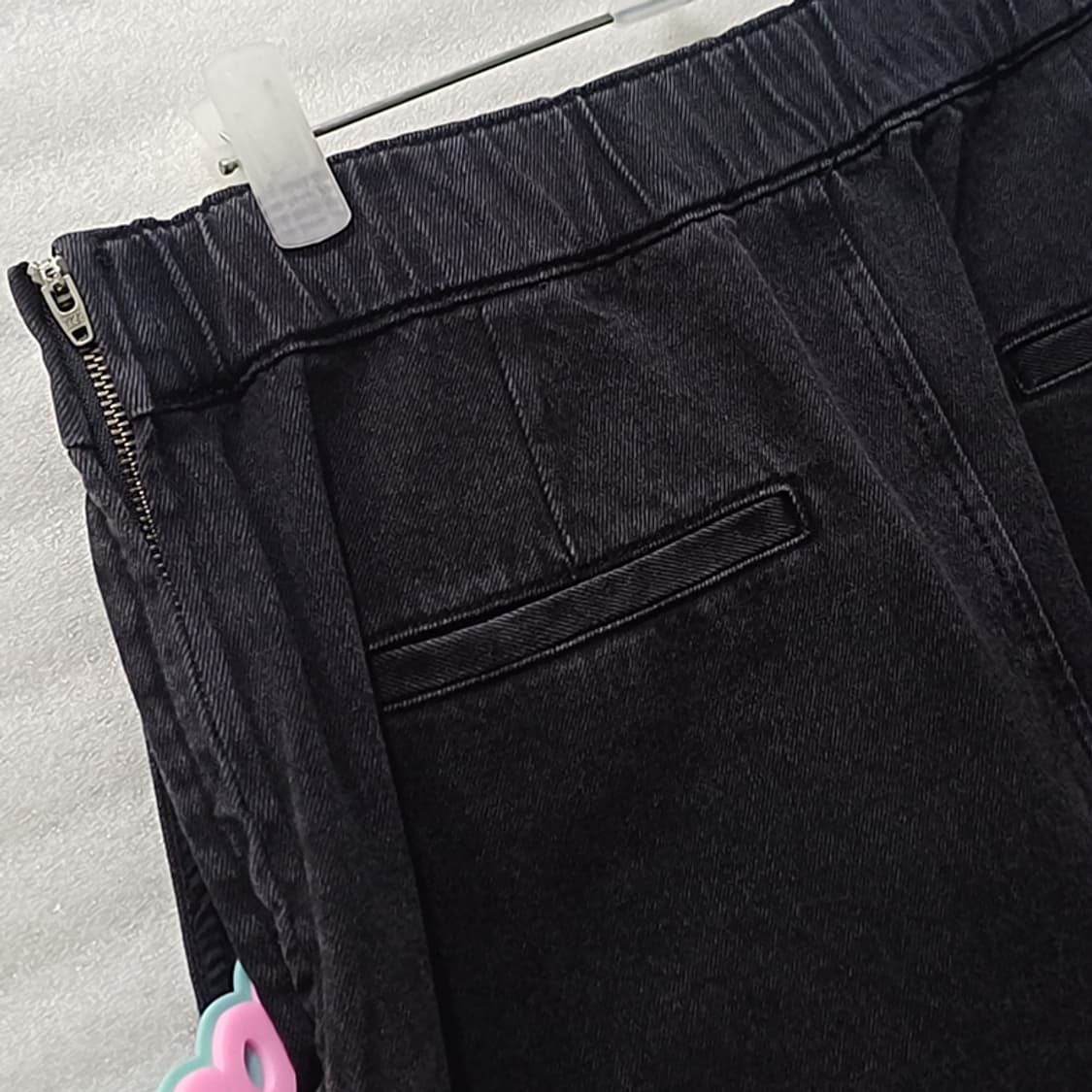 한섬 DKNY H라인 블랙 데님 밴딩 롱 스커트 L 깊은트임 사랑봉봉 상품이미지6