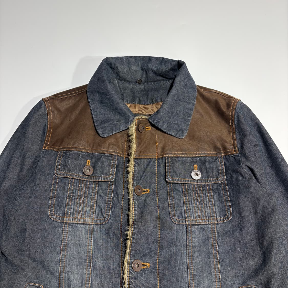 빈티지 워크 데님 배색 자켓 상품이미지2