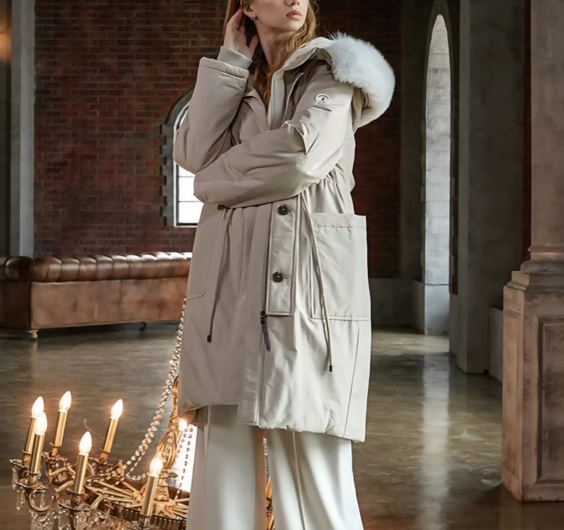 [95]비콩트아 천연폭스퍼 덕다운 롱 패딩 상품이미지1