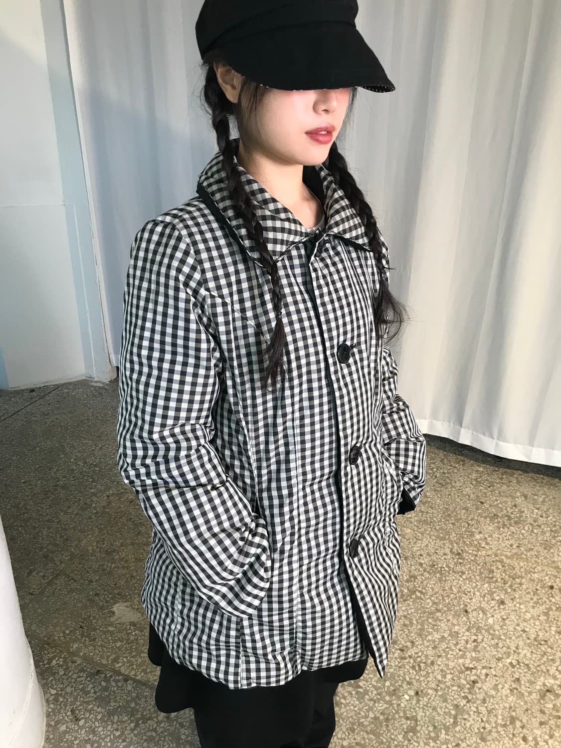 리버시블 체크 패딩자켓 상품이미지1