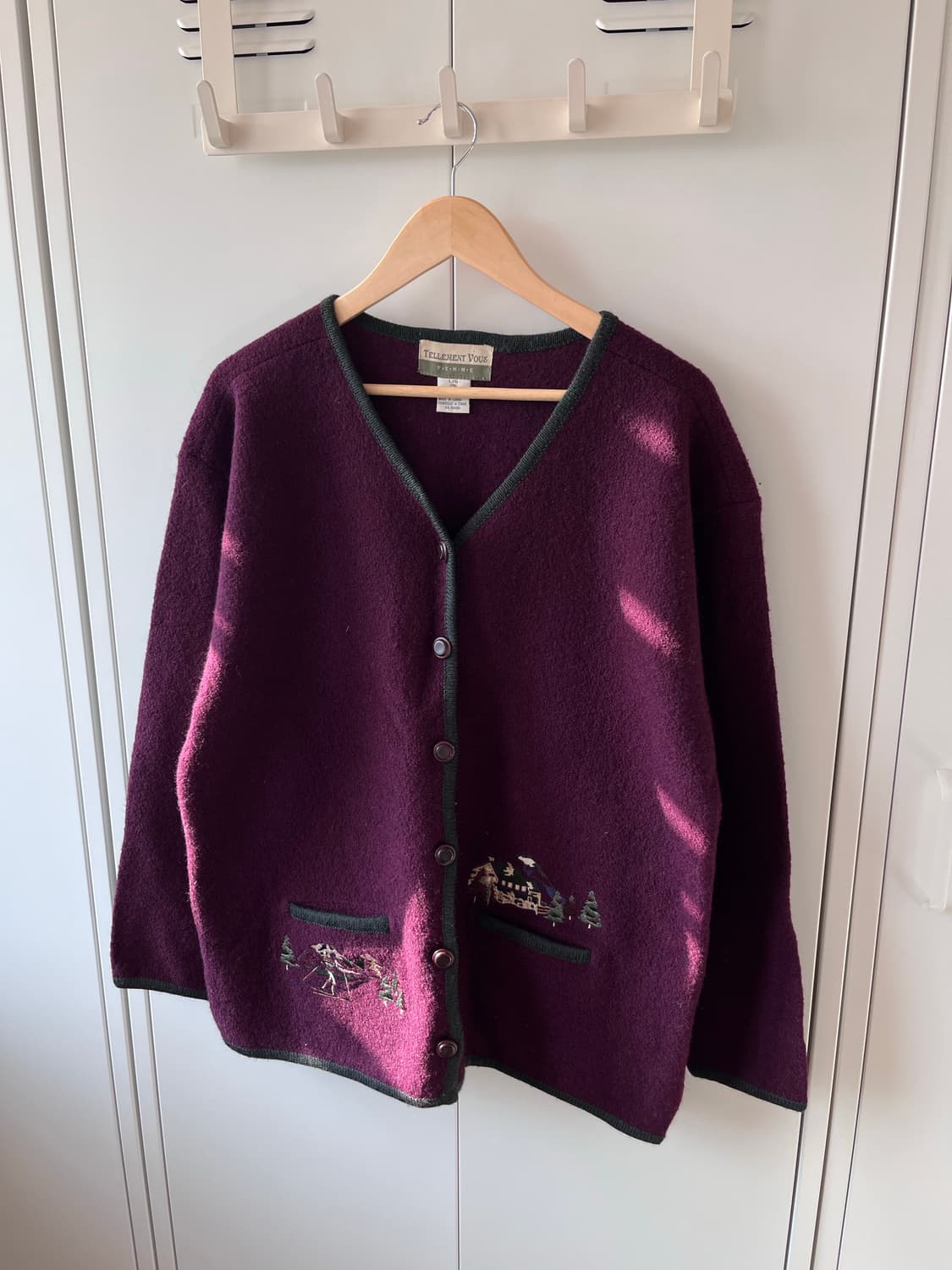 Telement vous 버건디 자수 티롤 울 자켓 코트 상품이미지6