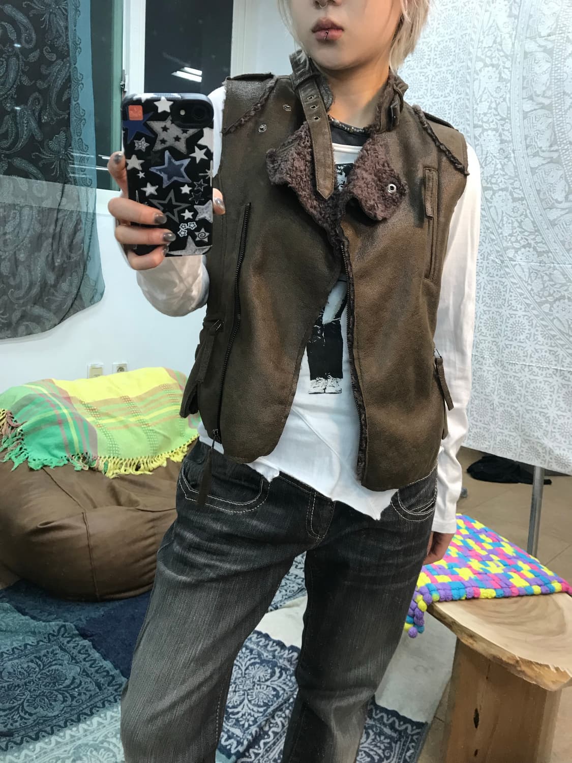 Papaya 양털 스웨이드 베스트 자켓  상품이미지1