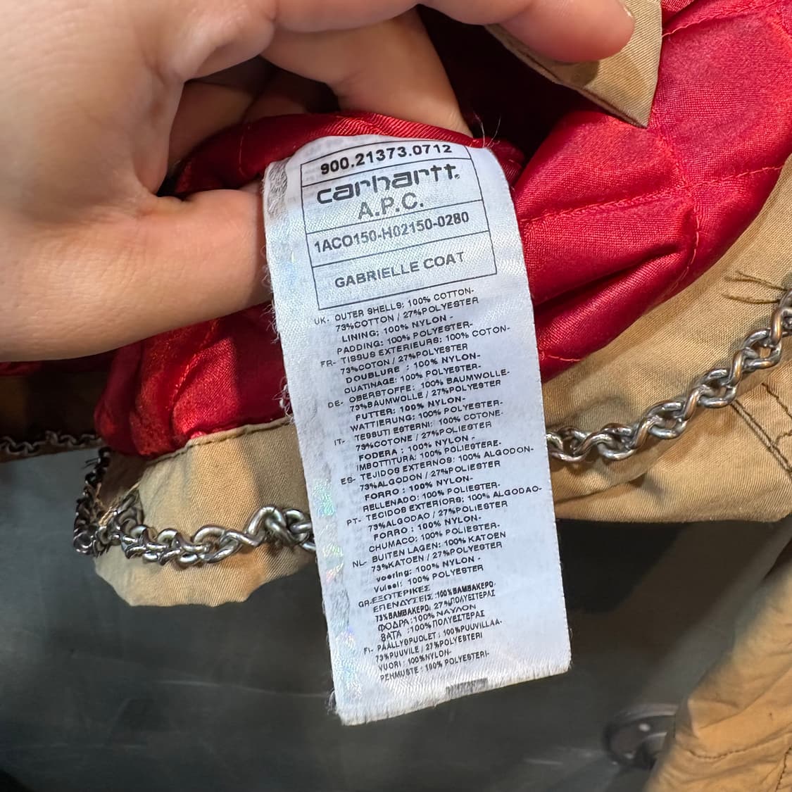 [M] CARHARTT X APC 칼하트 아페쎄 가브리엘 코트 상품이미지6