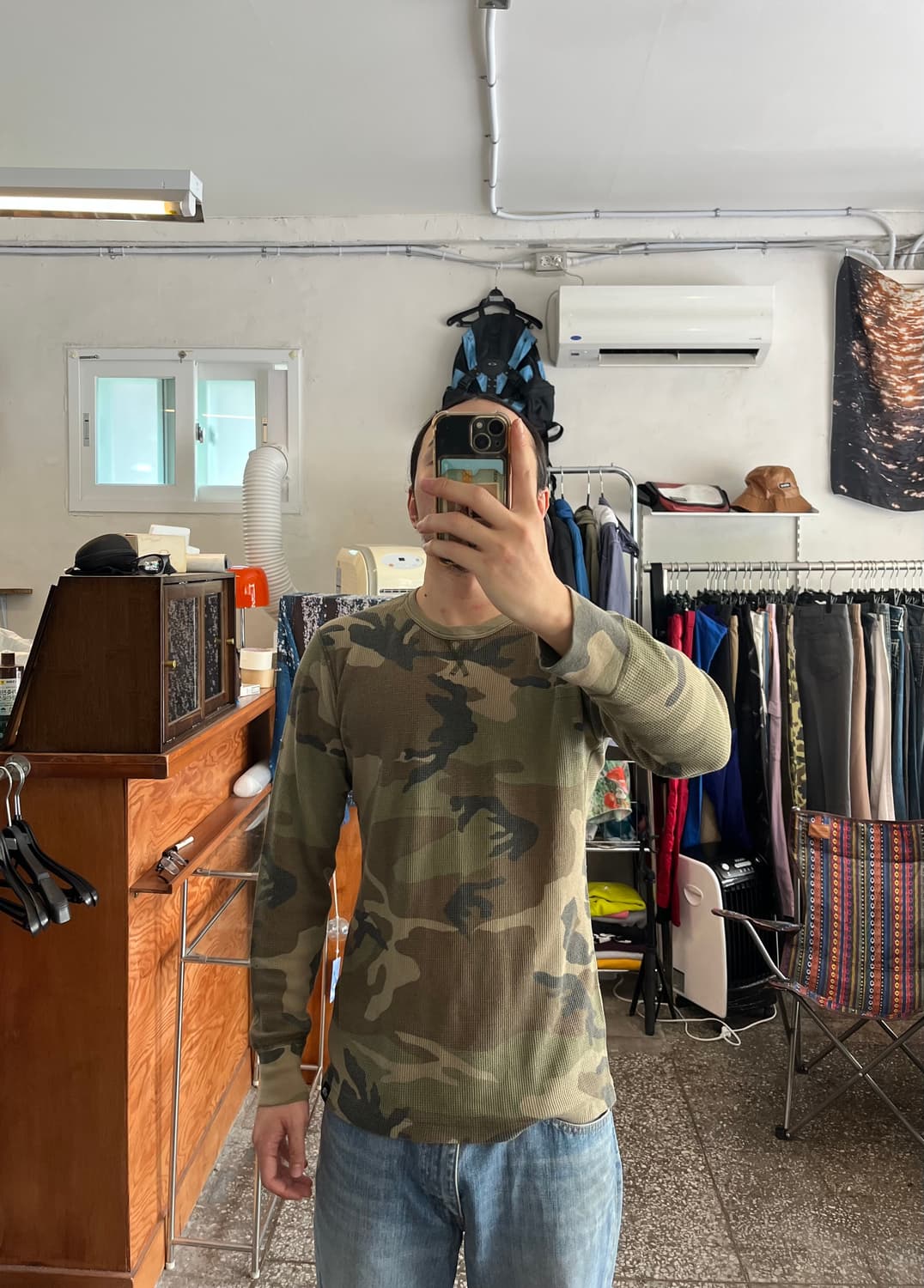 노스페이스 카모패턴 써멀 긴팔티셔츠 상품이미지1