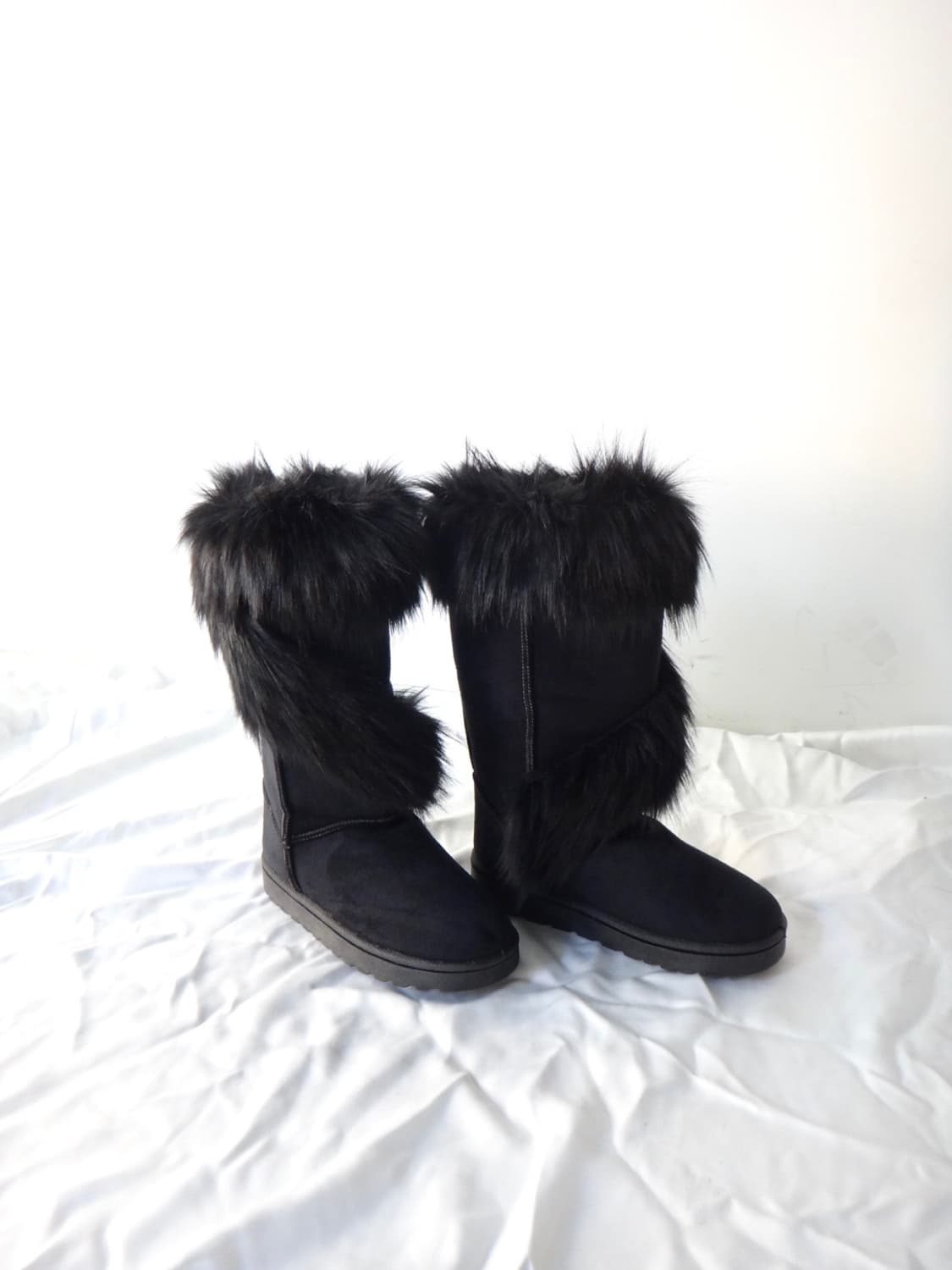 Swirl fur long boots / black 상품이미지1