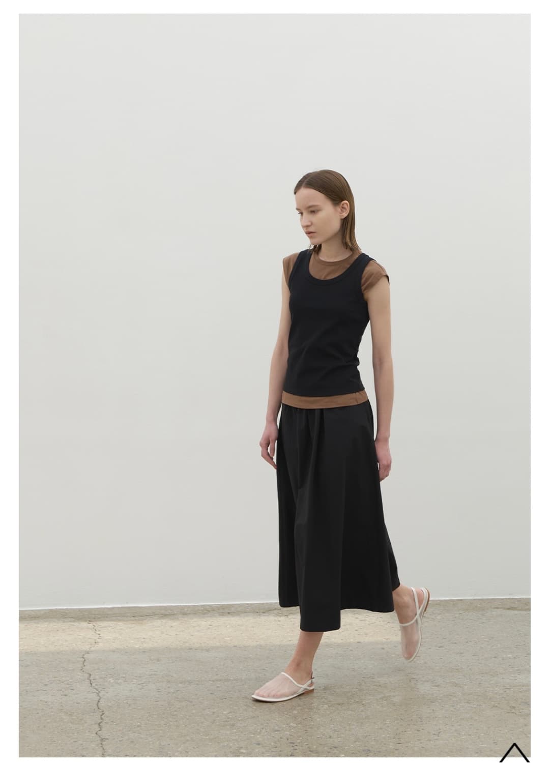 여성 아틀리에 나인 24년도 폴리 바스락 플레어 스커트 상품이미지2