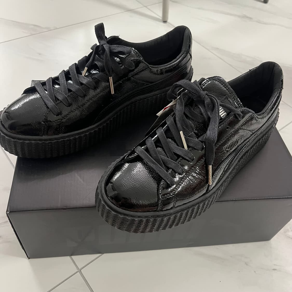 푸마 x 리한나 콜라보 블랙 레더 스니커즈 새상품 상품이미지3