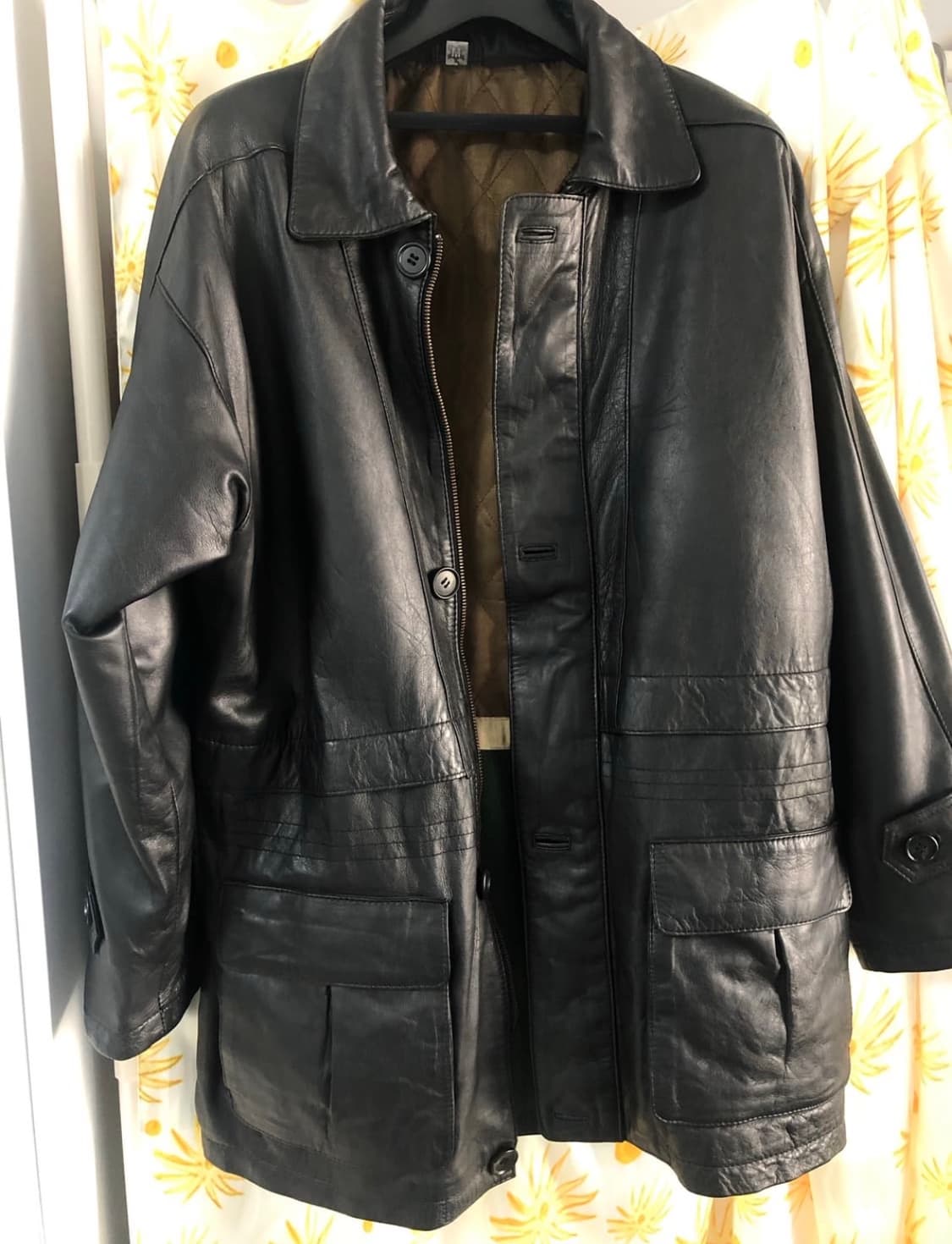 빈티지 가죽 반코트 자켓 상품이미지1