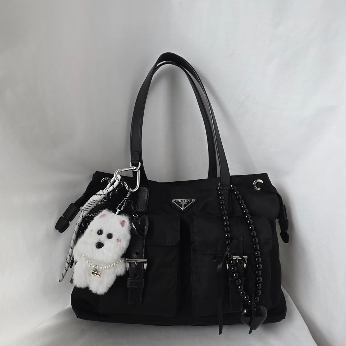 [정품 PRADA] 프라다 투포켓 나일론 숄더백 쇼퍼백 상품이미지1