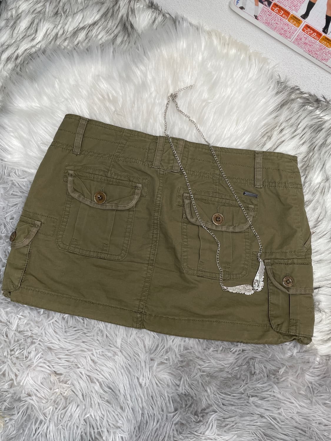 Abecrombie 아베크롬비 카키색 카고 스커트 상품이미지3