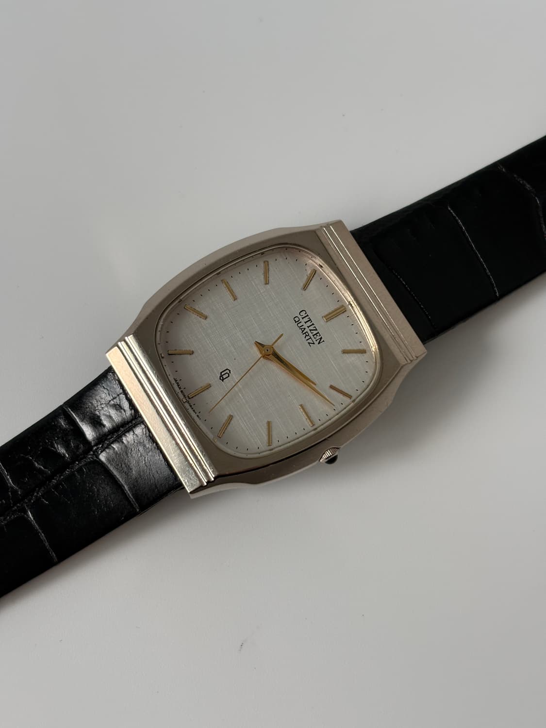 시티즌 1980년대 CQ 린넨 다이얼 골드 스퀘어 쿼츠 남성 상품이미지4