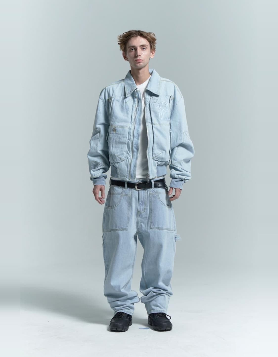 플라스틱프로덕트 MPa 페인터 데님 팬츠 스틸 블루 L 상품이미지3