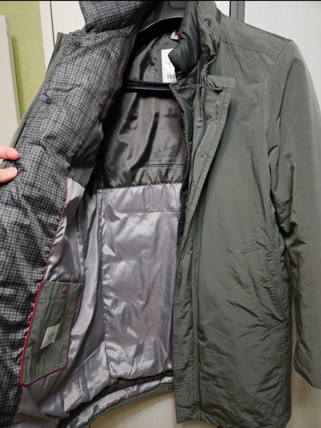 (마지막가격) 헨리코튼 구스다운 그레이 파일럿코트 100사이즈 상품이미지3