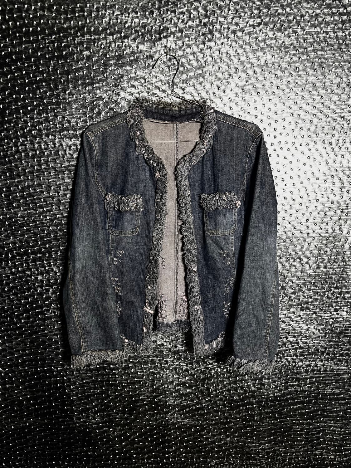 펀칭 데님 트위드자켓 상품이미지1