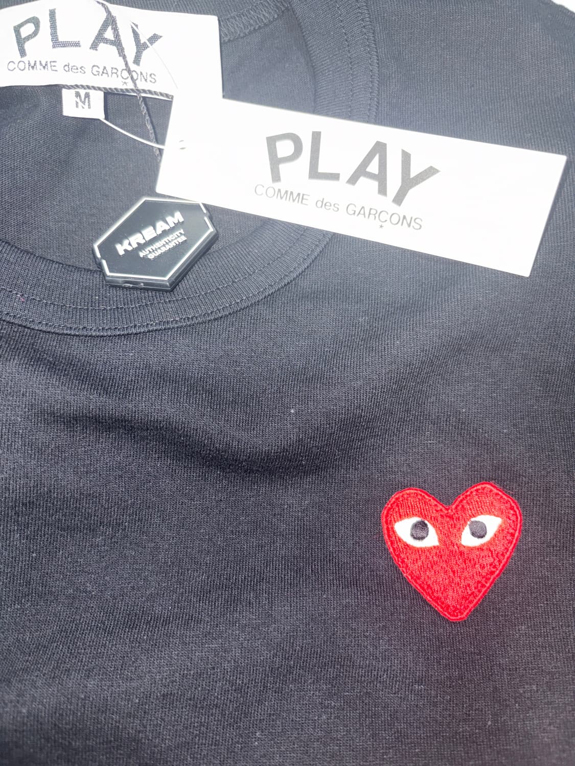 미착용 꼼데가르송 블랙 반팔 M 상품이미지1