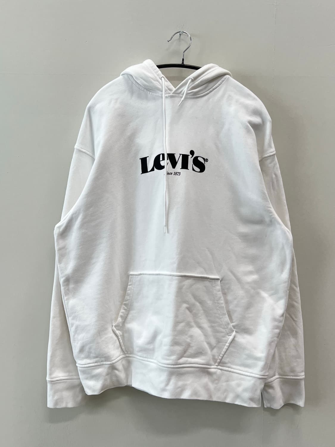 (L) 리바이스 로고 프린팅 후드 티 화이트/블랙 상품이미지2
