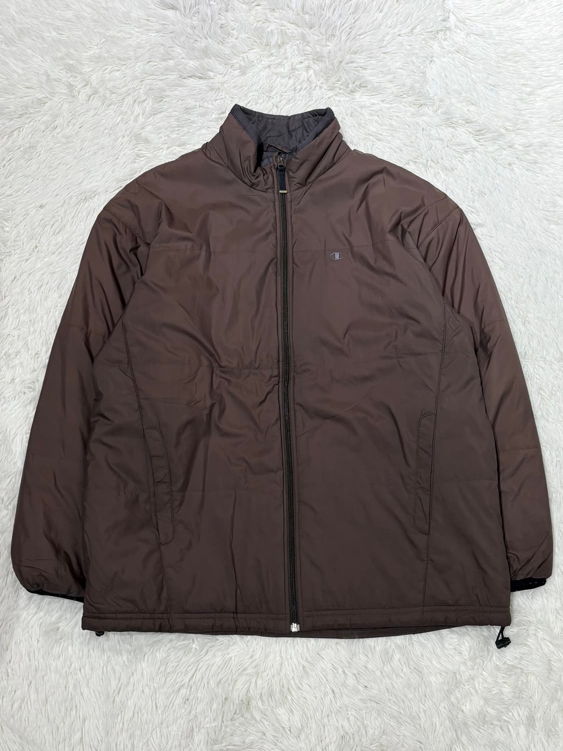 챔피언 브라운 스몰로고 폴리쉘 자켓 상품이미지3