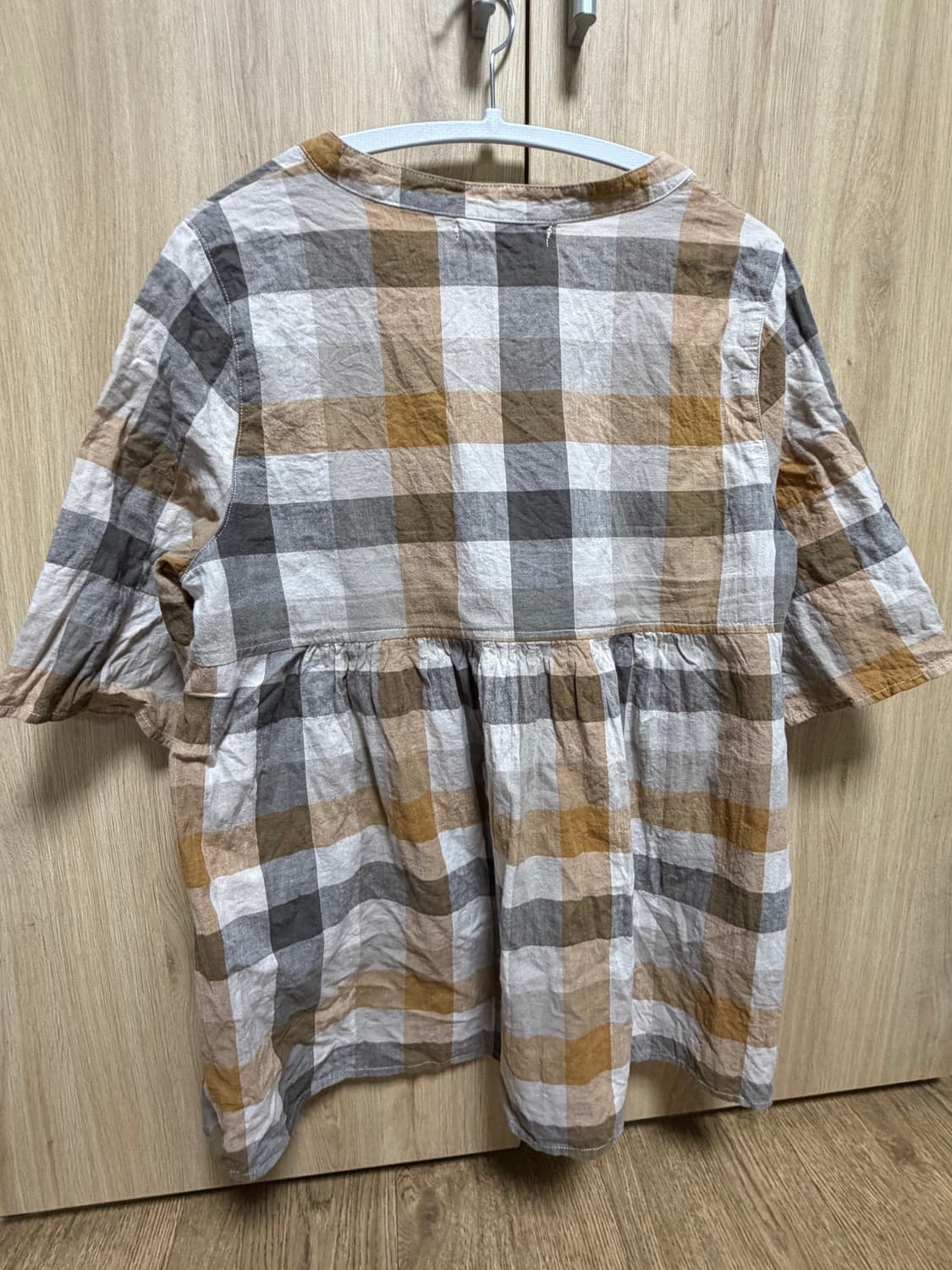 모리걸 체크 블라우스 셔츠 하구미 스즈코 상품이미지5