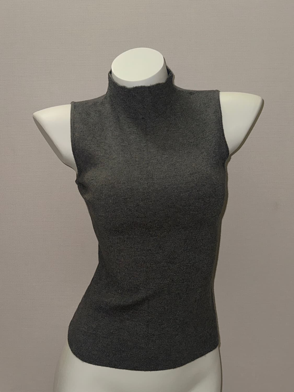 빈티지 반폴라 니트 슬리브리스 상품이미지2