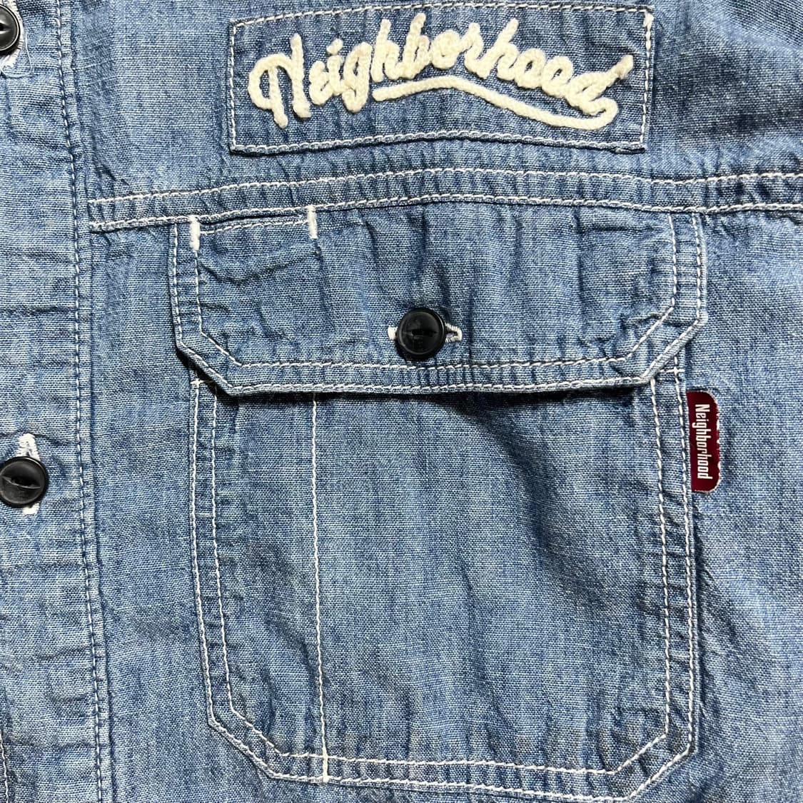 Neighborhood 자수 샴브레이 워크셔츠(L) 상품이미지3