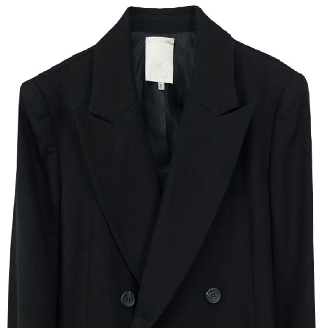 [오즈세컨] 노치드 라펠 더블 블레이저 블랙 M19049 상품이미지4