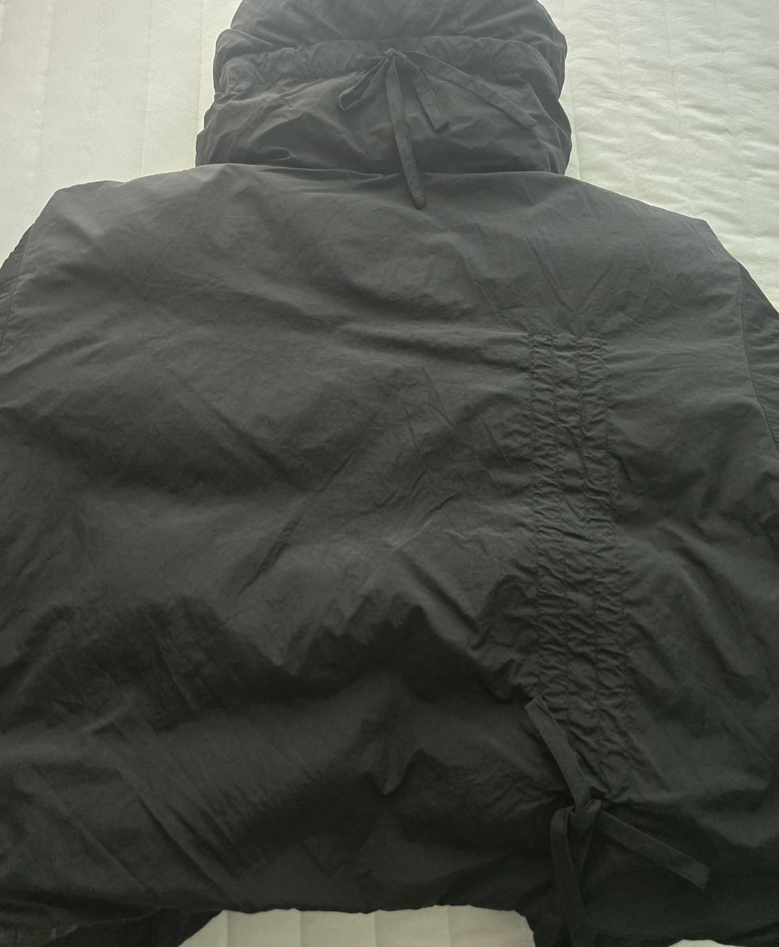 파르티멘토 리버시블 셔링 후디드 푸퍼 자켓 블랙 상품이미지6