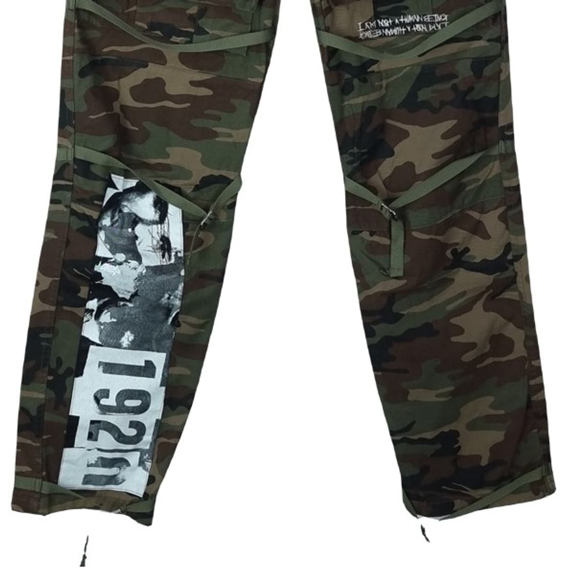 [아임낫어휴먼비잉] 펑크 패치 카모 패턴 카고 팬츠 M18333 상품이미지5