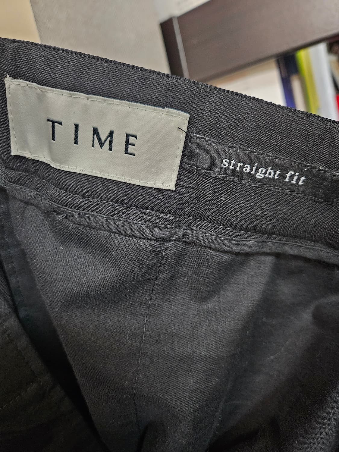 타임옴므 블랙 스트레이트핏 허리밴딩 슬랙스 바지 34 상품이미지4