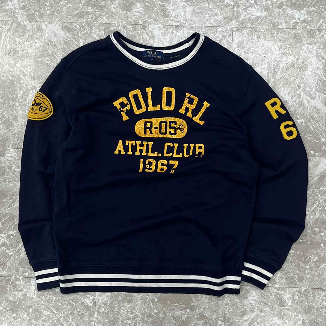 폴로 랄프로렌 네이비 RL 어센틱 핀터깔 스웨트셔츠 맨투맨(L) 상품이미지2