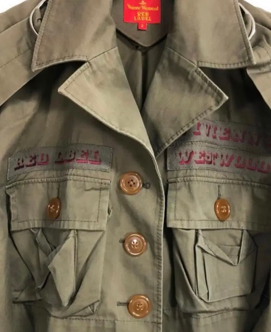 비비안웨스트우드 레드라벨 크롭 카키 야상 자켓 M 상품이미지7