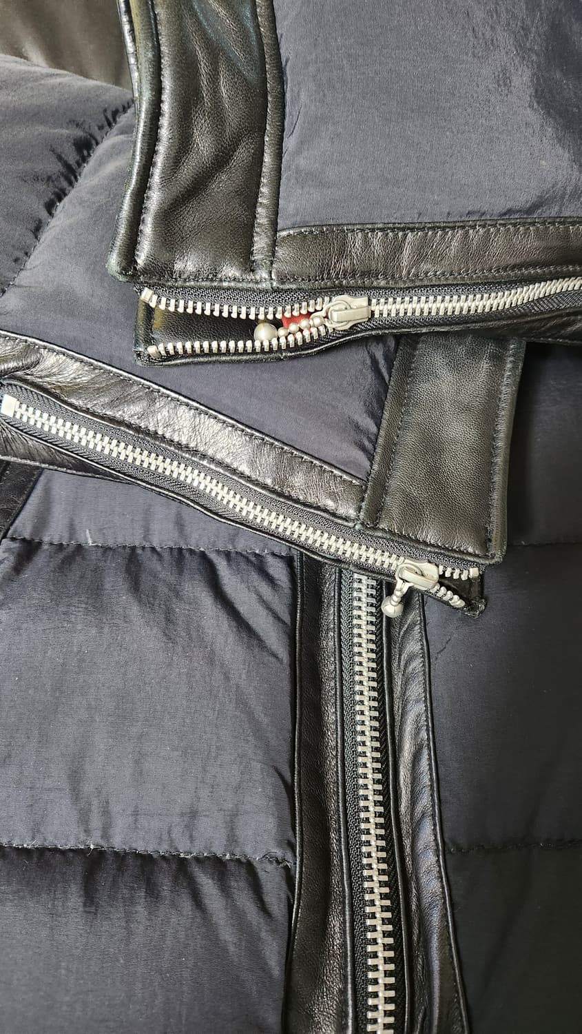 디아프바인 블랙 레더 패딩 점퍼 상품이미지2