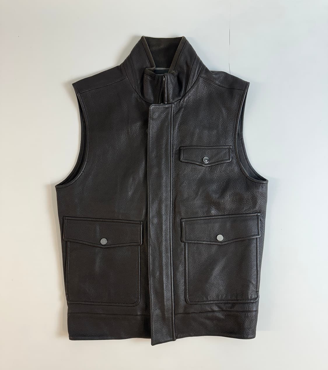 에르메네질도 제냐 buckskin 가죽 베스트 자켓 상품이미지1