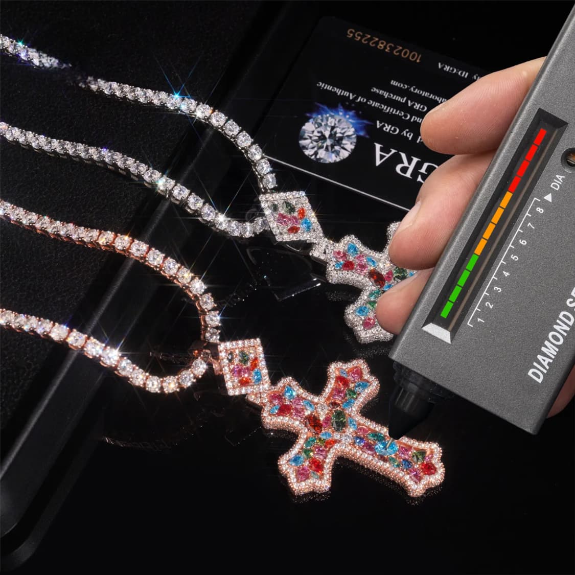 Oceanora 모아사나이트 크로스 펜던트 - 925 실버 상품이미지4