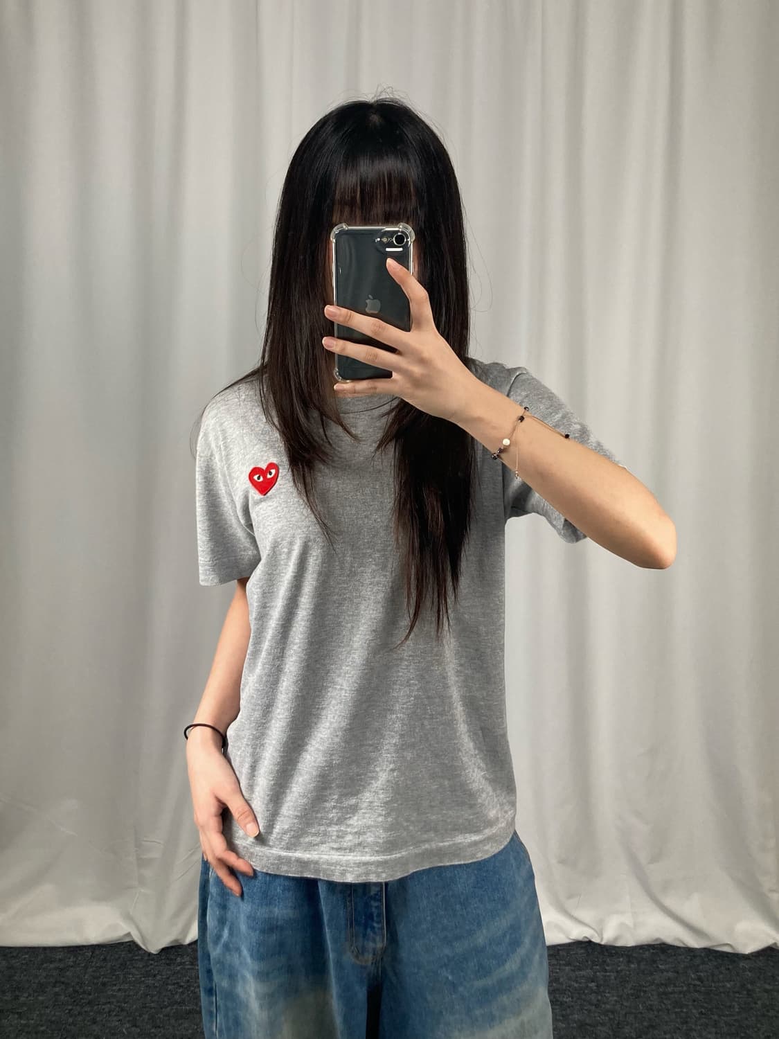 꼼데가르송 레드와펜 그레이 반팔 상품이미지2